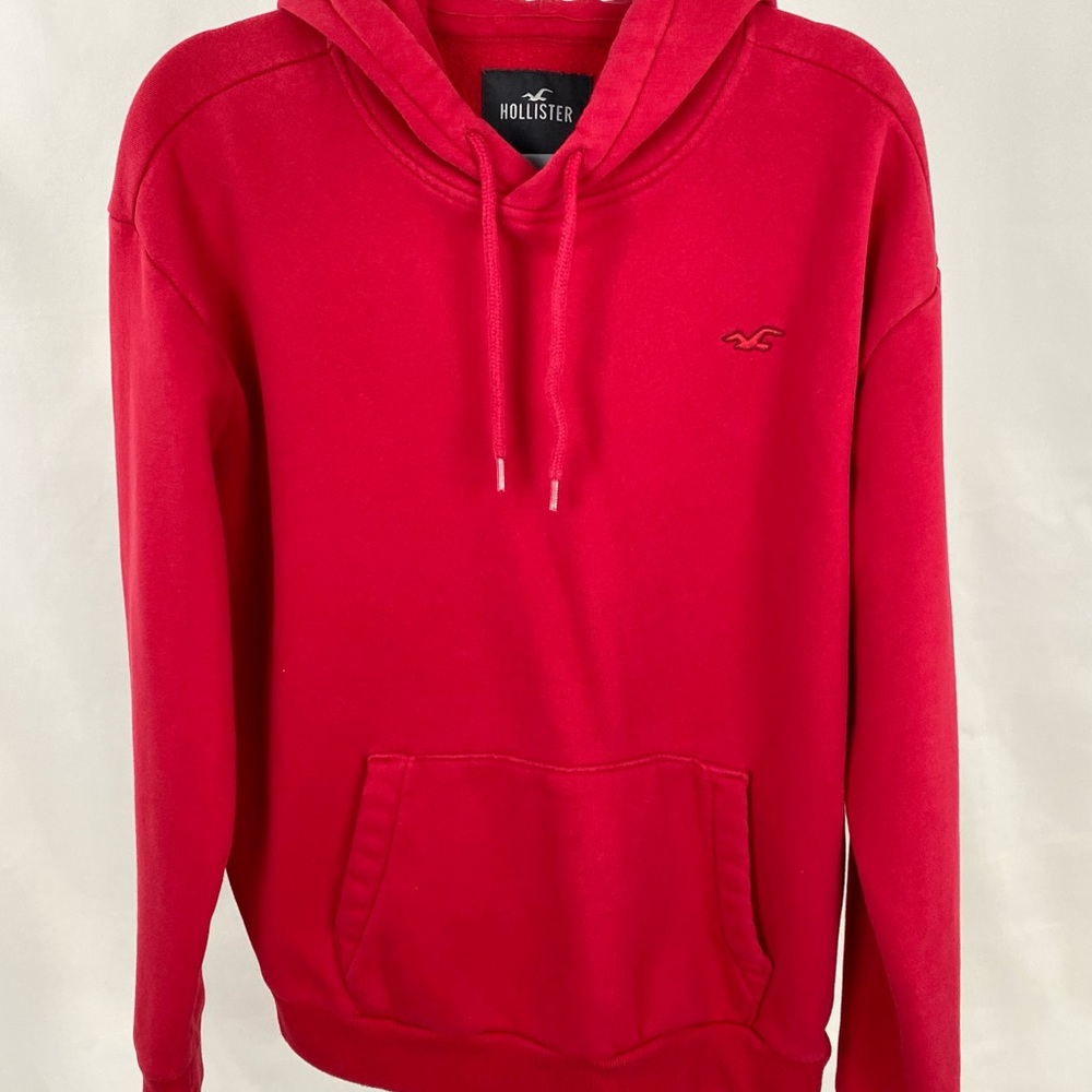 Hollister Men's Vibrant Red Hoodie